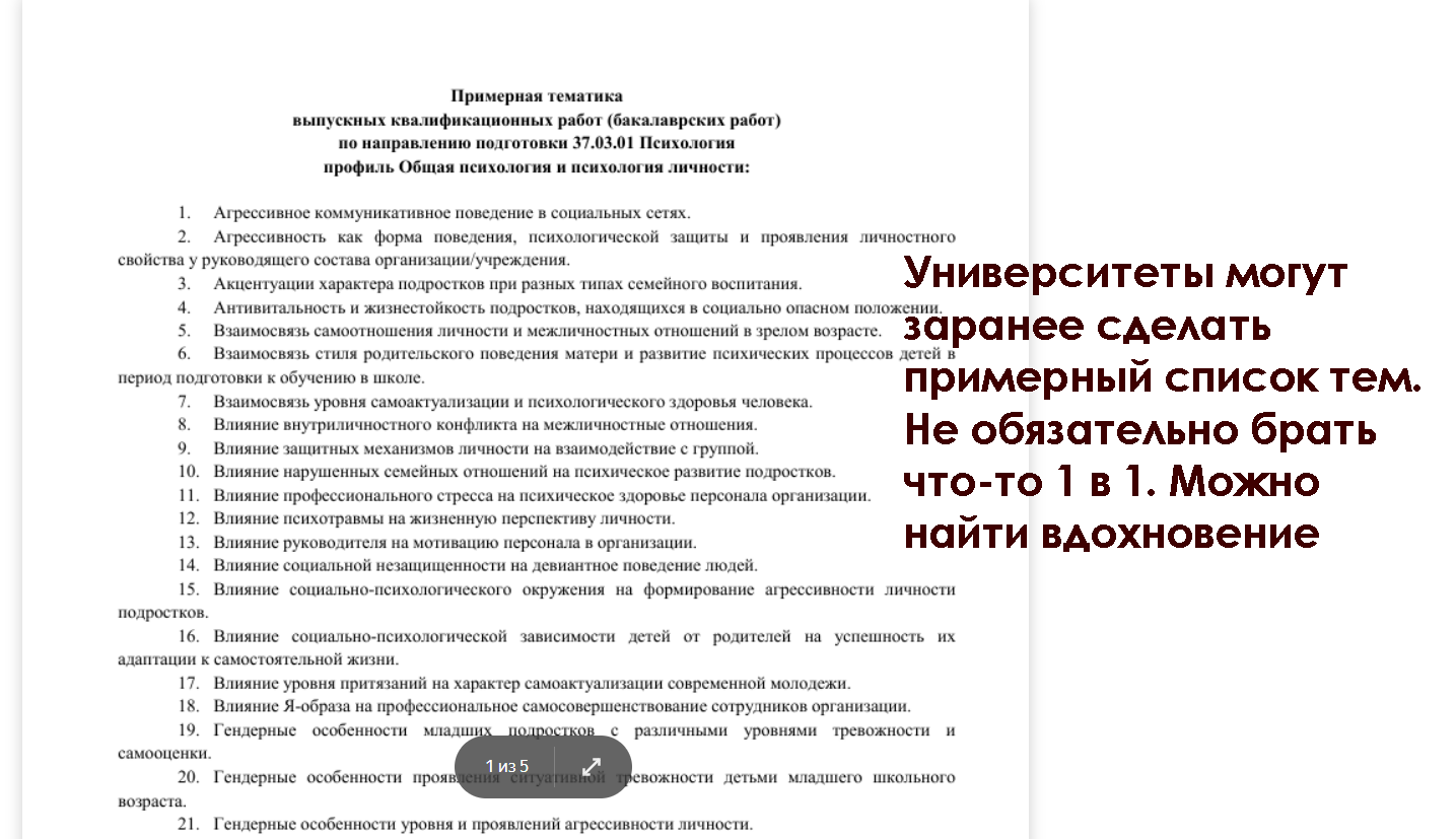 Как выбрать тему дипломной работы по психологии