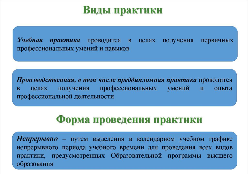 какие есть виды практики