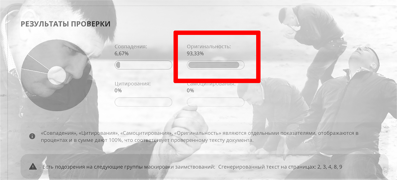 отметка сгенерированный текст в антиплагиат вуз